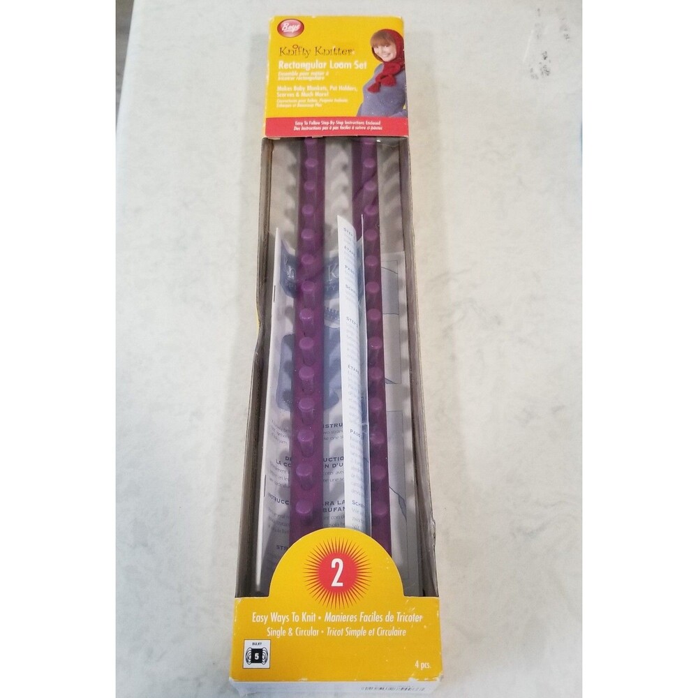 Boye knifty knitter rectangular loom in box loom & instructions only no hook